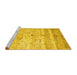 Sideview of Machine Washable Abstract Yellow Contemporary Rug, wshcon3007yw