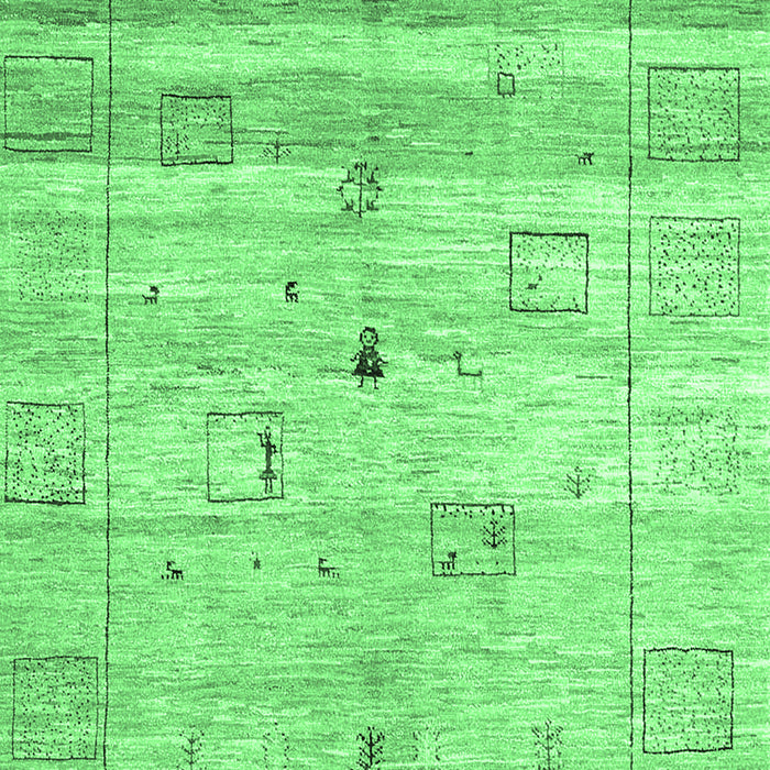 Abstract Emerald Green Contemporary Rug, con3007emgrn