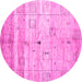 Round Abstract Pink Contemporary Rug, con3007pnk