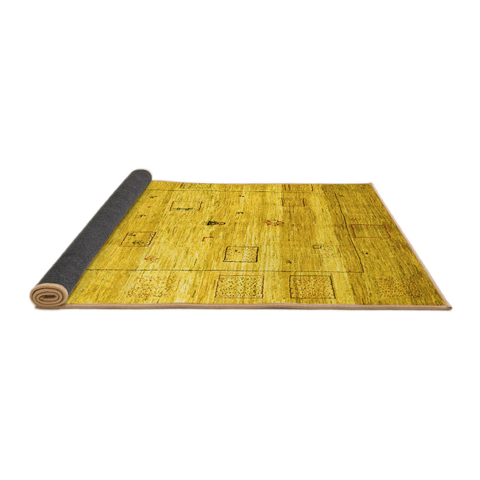 Sideview of Abstract Yellow Contemporary Rug, con3007yw