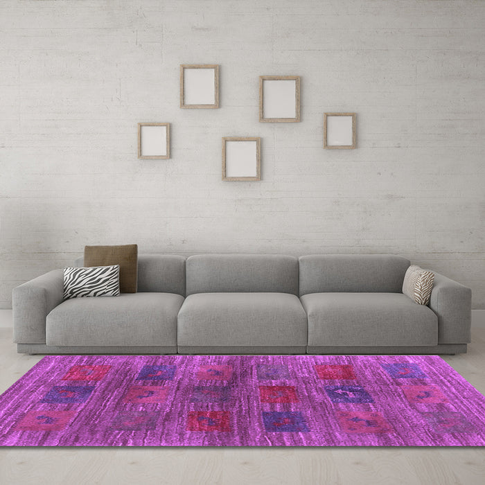 Machine Washable Abstract Purple Contemporary Area Rugs in a Living Room, wshcon3008pur