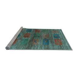 Sideview of Machine Washable Abstract Light Blue Contemporary Rug, wshcon3008lblu