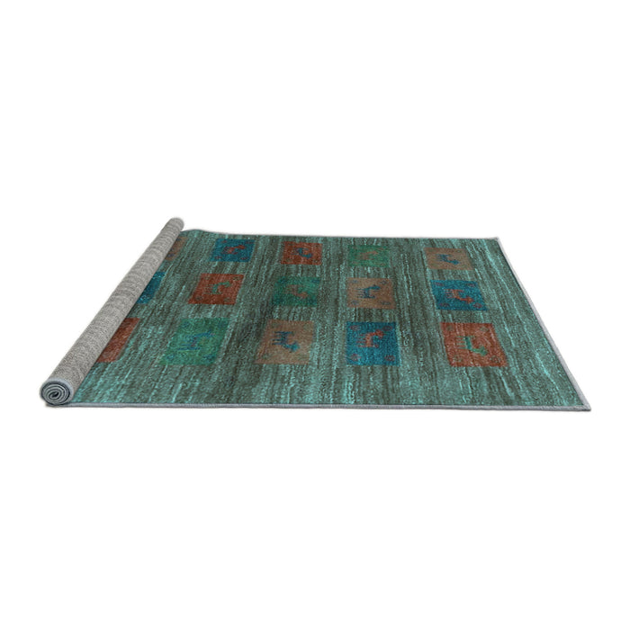 Sideview of Machine Washable Abstract Light Blue Contemporary Rug, wshcon3008lblu