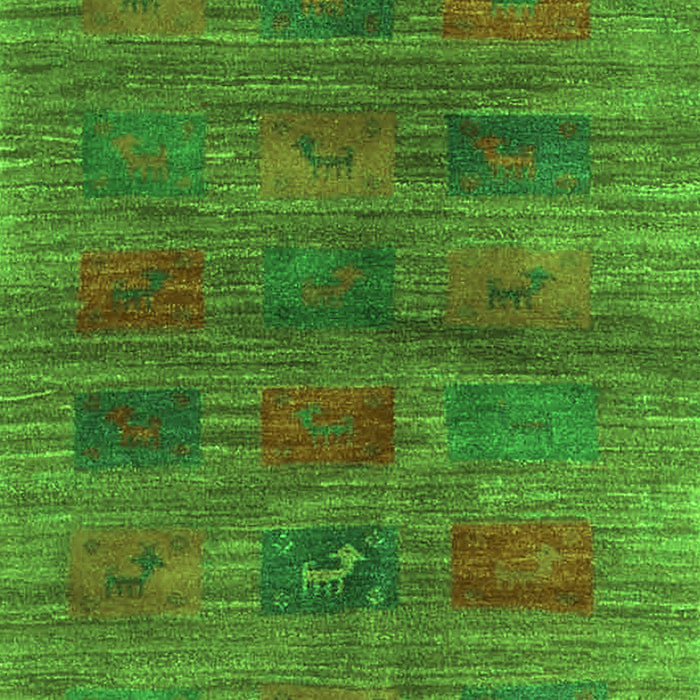 Serging Thickness of Machine Washable Abstract Green Contemporary Area Rugs, wshcon3008grn