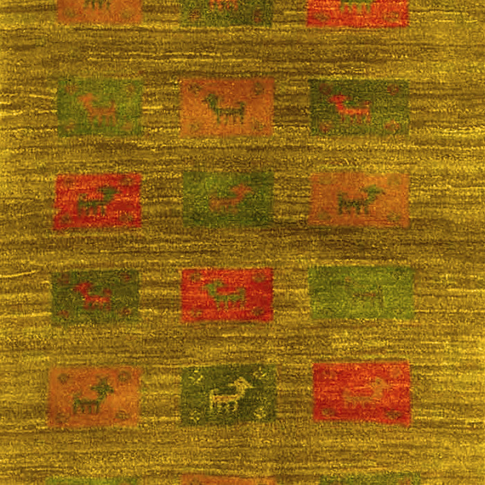 Abstract Yellow Contemporary Rug, con3008yw