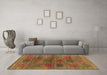 Machine Washable Abstract Brown Contemporary Rug in a Living Room,, wshcon3008brn