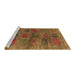 Sideview of Machine Washable Abstract Brown Contemporary Rug, wshcon3008brn