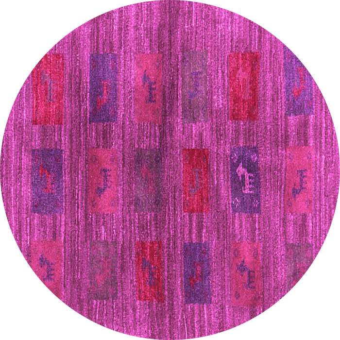 Round Machine Washable Abstract Pink Contemporary Rug, wshcon3008pnk
