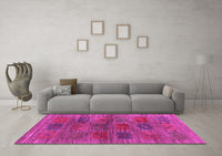 Machine Washable Abstract Pink Contemporary Rug, wshcon3008pnk