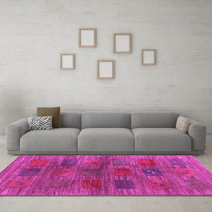 Machine Washable Abstract Pink Contemporary Rug in a Living Room, wshcon3008pnk