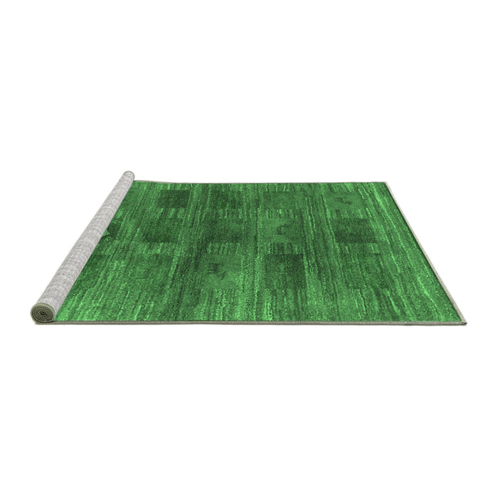 Sideview of Machine Washable Abstract Emerald Green Contemporary Area Rugs, wshcon3008emgrn
