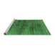 Sideview of Machine Washable Abstract Emerald Green Contemporary Area Rugs, wshcon3008emgrn