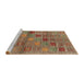 Serging Thickness of Machine Washable Contemporary Orange Brown Rug, wshcon3009