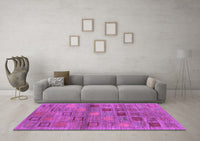 Machine Washable Abstract Purple Contemporary Rug, wshcon3009pur