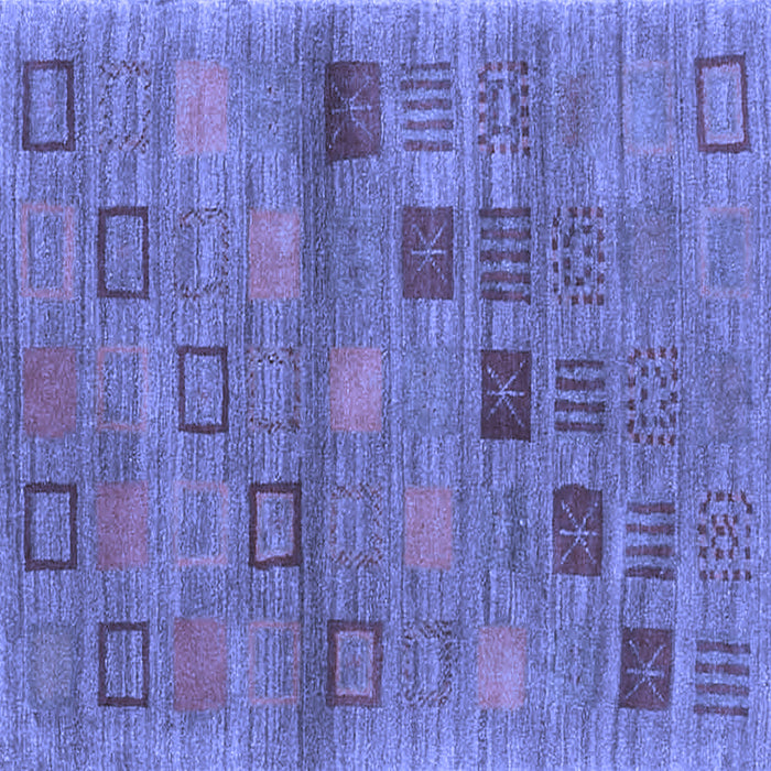 Square Abstract Blue Contemporary Rug, con3009blu