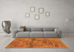 Machine Washable Abstract Orange Contemporary Area Rugs in a Living Room, wshcon3009org