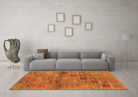 Machine Washable Abstract Orange Contemporary Rug, wshcon3009org