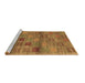 Sideview of Machine Washable Abstract Brown Contemporary Rug, wshcon3009brn