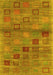 Abstract Yellow Contemporary Rug, con3009yw