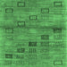 Square Machine Washable Abstract Emerald Green Contemporary Area Rugs, wshcon3009emgrn