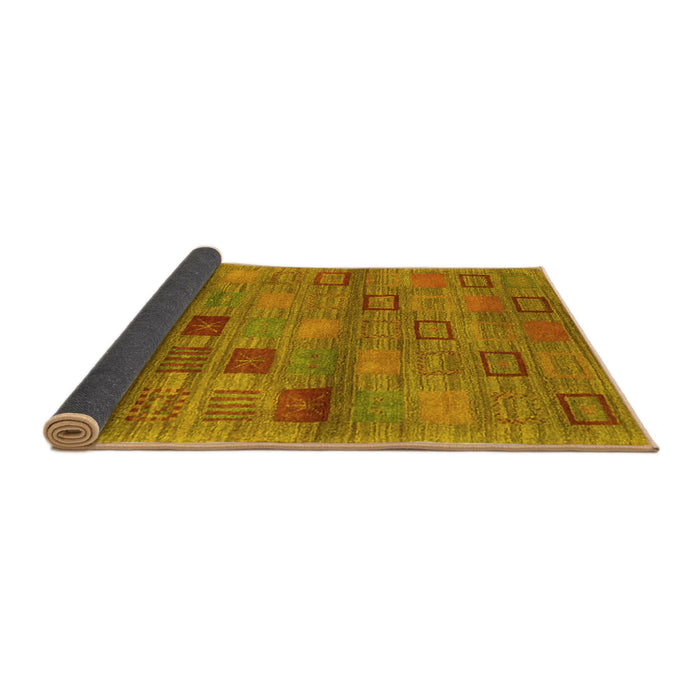 Sideview of Abstract Yellow Contemporary Rug, con3009yw