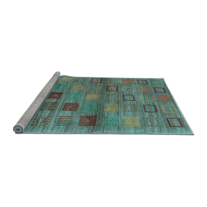 Sideview of Machine Washable Abstract Light Blue Contemporary Rug, wshcon3009lblu