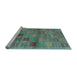 Sideview of Machine Washable Abstract Light Blue Contemporary Rug, wshcon3009lblu