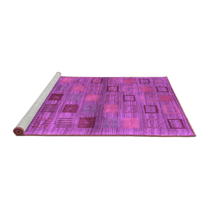 Sideview of Machine Washable Abstract Purple Contemporary Area Rugs, wshcon3009pur
