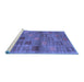 Sideview of Machine Washable Abstract Blue Contemporary Rug, wshcon3009blu