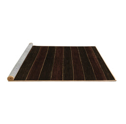 Sideview of Machine Washable Abstract Brown Contemporary Rug, wshcon300brn