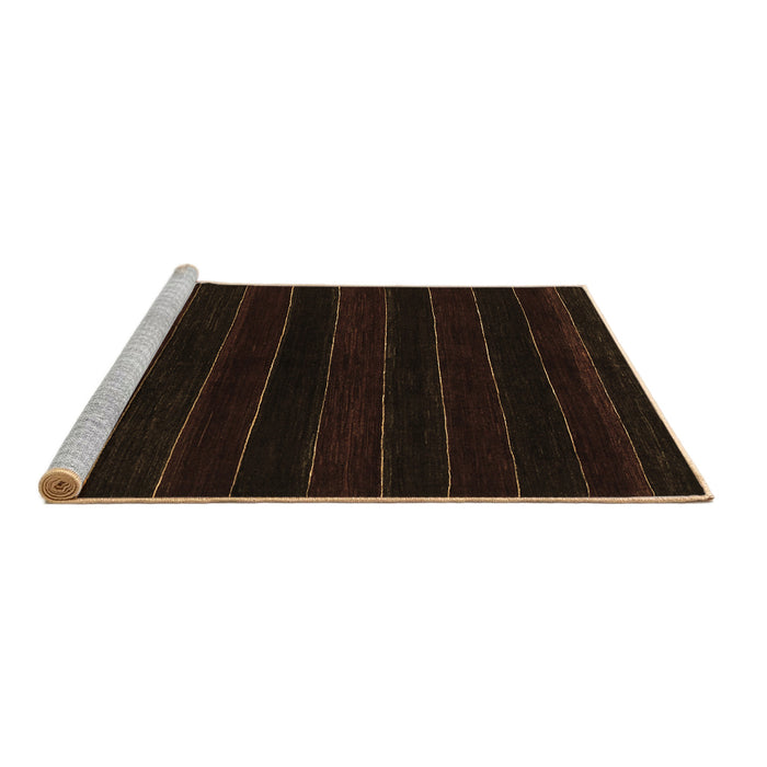 Sideview of Machine Washable Abstract Brown Contemporary Rug, wshcon300brn