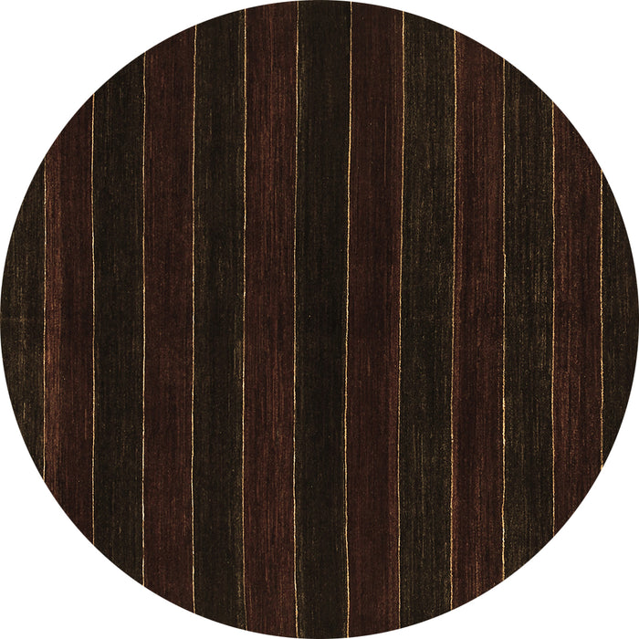 Round Machine Washable Abstract Brown Contemporary Rug, wshcon300brn