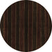 Round Abstract Brown Contemporary Rug, con300brn