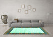 Machine Washable CON3010X Turquoise CON3010X Area Rugs in a Living Room,, wshcon3010turq