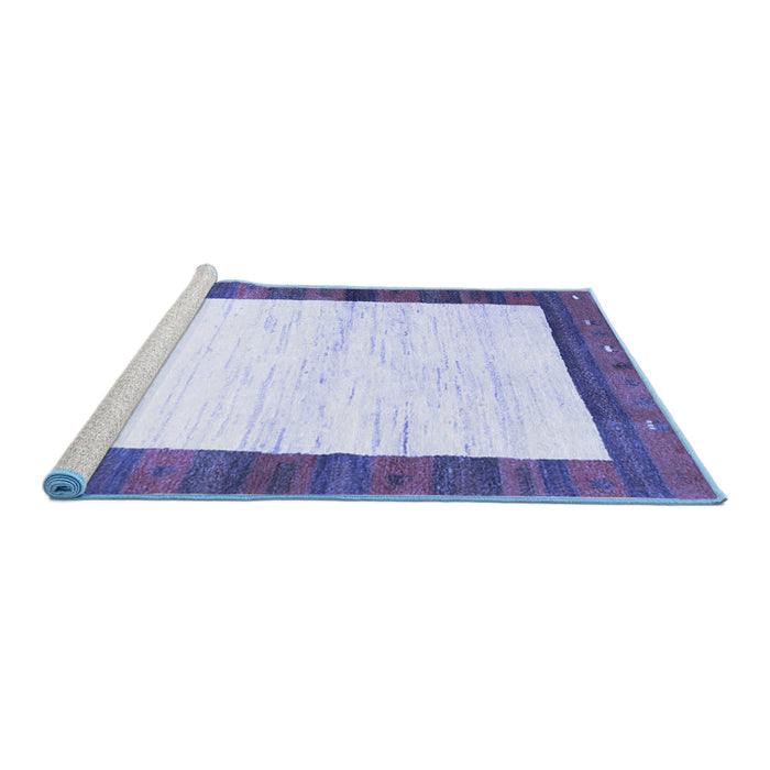 Sideview of Machine Washable CON3010X Blue CON3010X Rug, wshcon3010blu