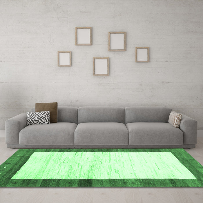 Machine Washable CON3010X Emerald Green CON3010X Area Rugs in a Living Room,, wshcon3010emgrn