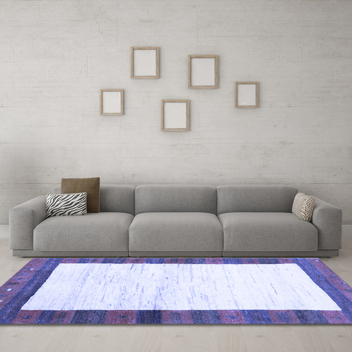 Machine Washable CON3010X Blue CON3010X Rug in a Living Room, wshcon3010blu