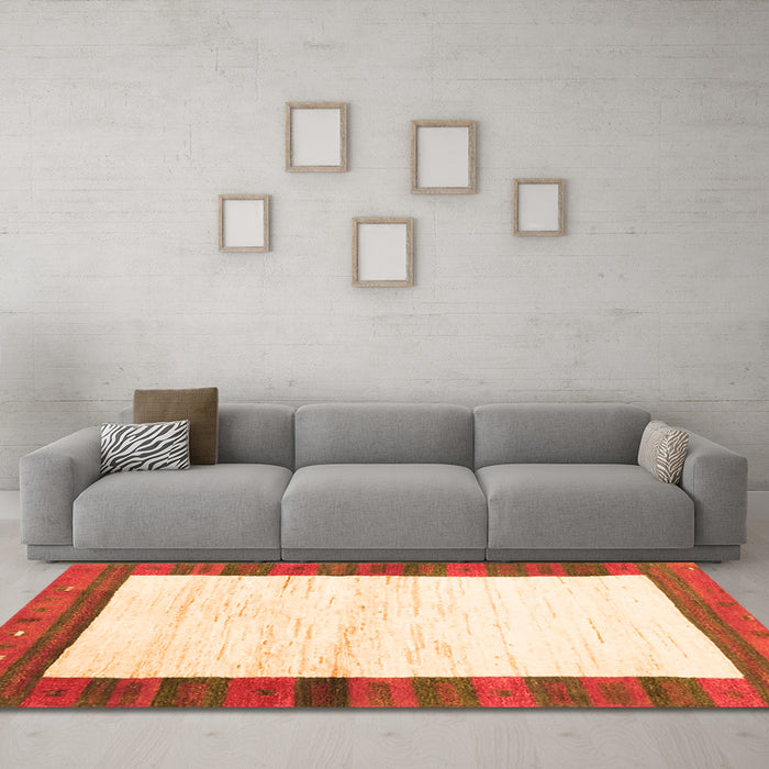 Machine Washable CON3010X Orange CON3010X Area Rugs in a Living Room, wshcon3010org