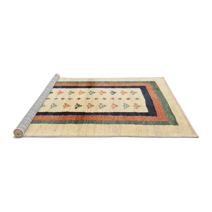 Serging Thickness of Contemporary Dark Almond Brown Abstract Machine Washable Rug, wshcon3011