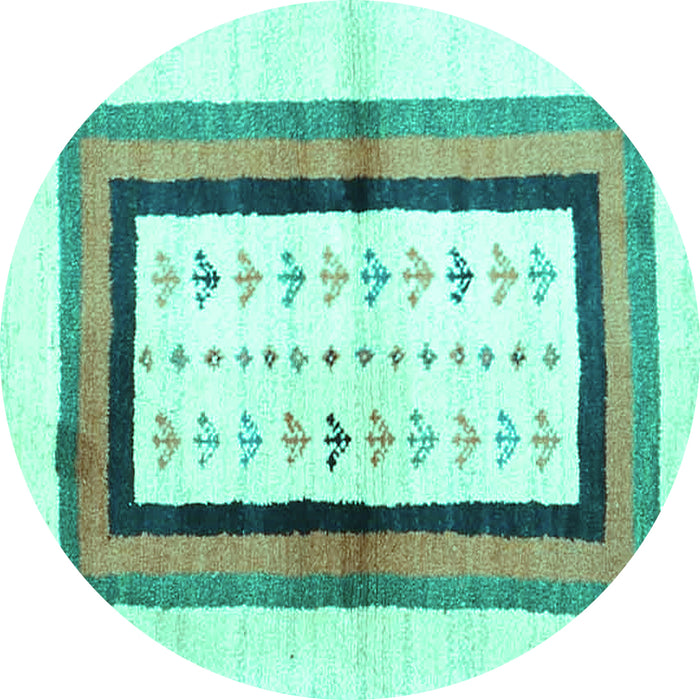 Round Machine Washable CON3011X Turquoise CON3011X Area Rugs, wshcon3011turq
