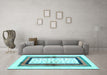 Machine Washable CON3011X Light Blue CON3011X Rug in a Living Room, wshcon3011lblu