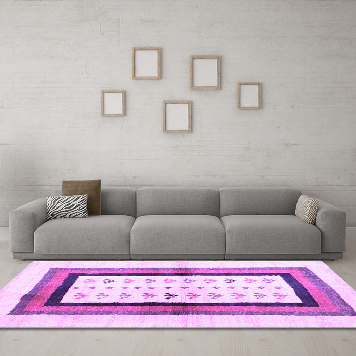 Machine Washable CON3011X Purple CON3011X Area Rugs in a Living Room, wshcon3011pur
