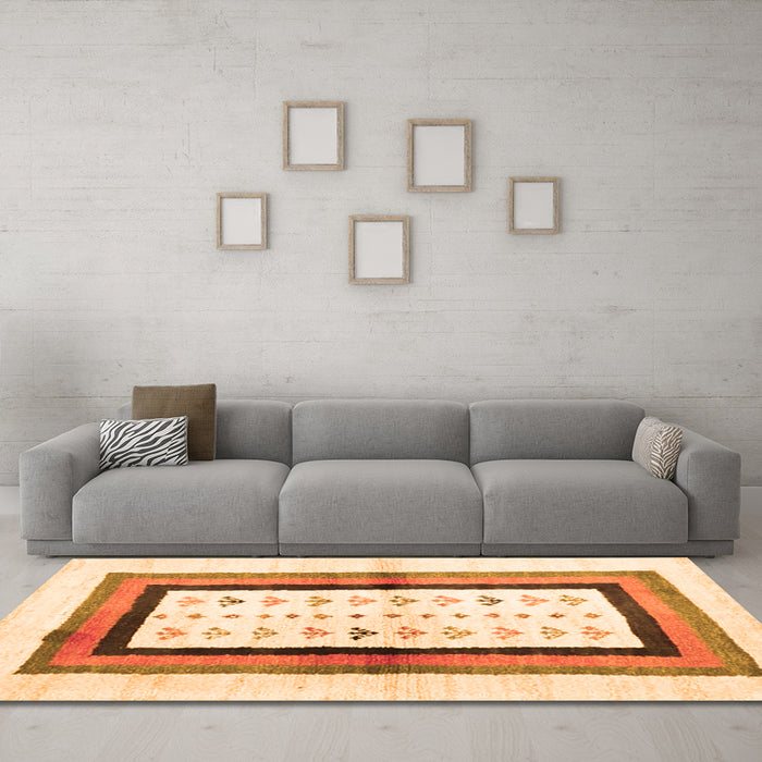 Machine Washable CON3011X Orange CON3011X Area Rugs in a Living Room, wshcon3011org