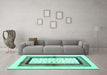Machine Washable CON3011X Turquoise CON3011X Area Rugs in a Living Room,, wshcon3011turq