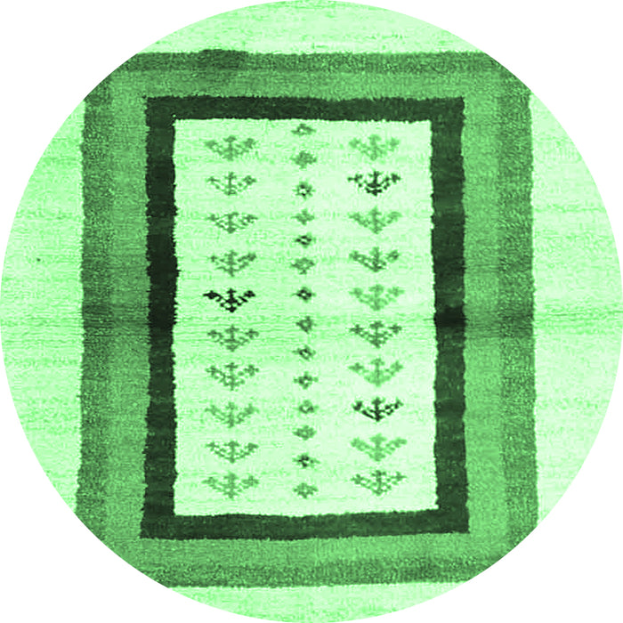 Round Machine Washable CON3011X Emerald Green CON3011X Area Rugs, wshcon3011emgrn