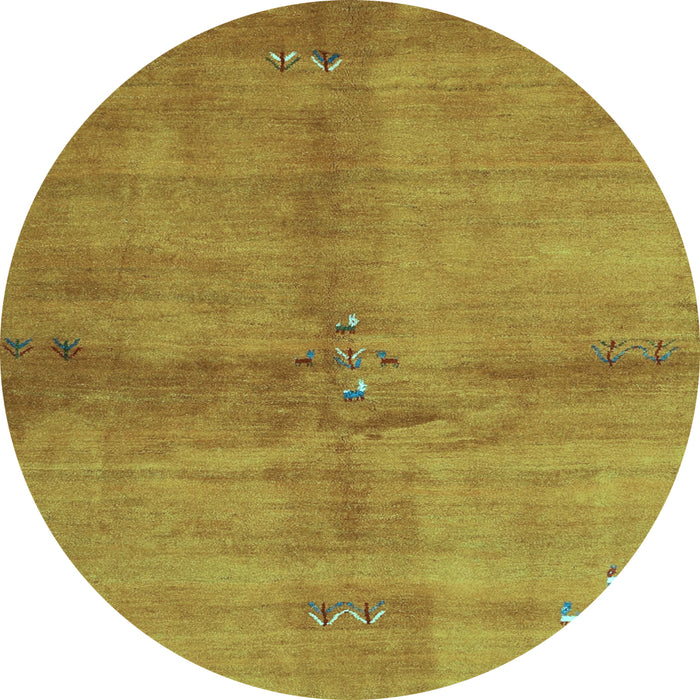 Round Abstract Light Blue Contemporary Rug, con3012lblu