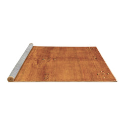 Sideview of Machine Washable Abstract Brown Contemporary Rug, wshcon3012brn