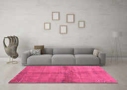 Machine Washable Abstract Purple Contemporary Area Rugs in a Living Room, wshcon3012pur