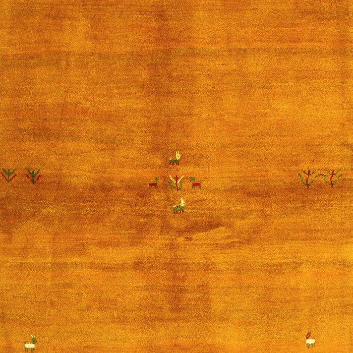 Machine Washable Abstract Yellow Contemporary Rug, wshcon3012yw