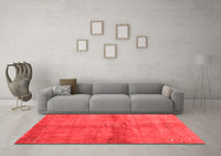 Machine Washable Abstract Red Contemporary Rug, wshcon3012red